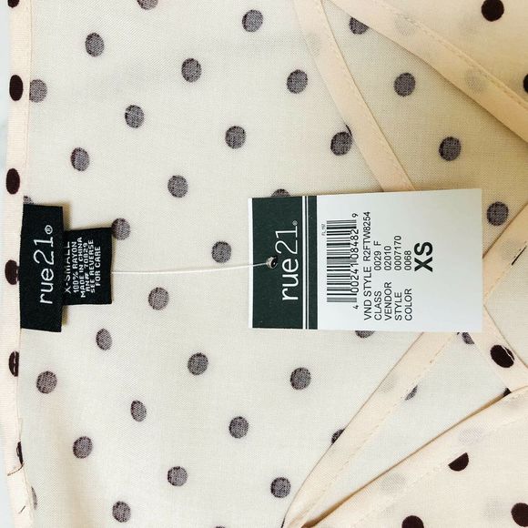 Rue 21 Size XS Polka Dots Bell Sleeve Blouse Top - Picture 8 of 8